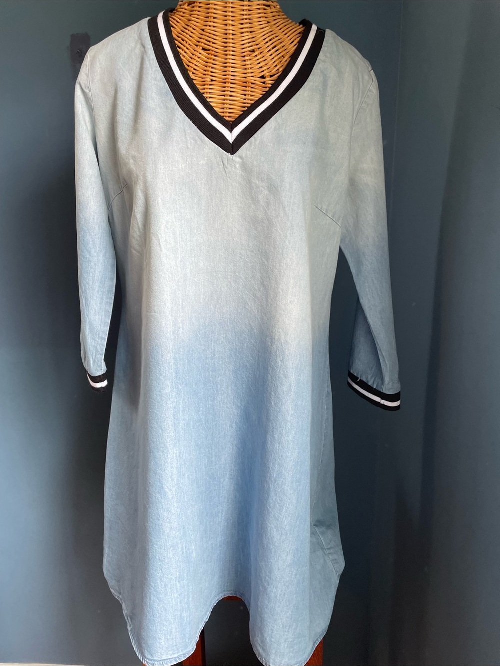 Luxology Denim Sporty Ombré Dress Lightweight Sporty Size M